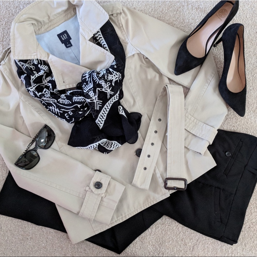 Gap Belted Khaki Double Breasted Trench Jacket, S